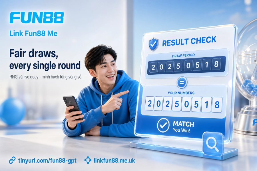 cơ chế RNG và live quay xổ số Fun88 minh bạch kết quả