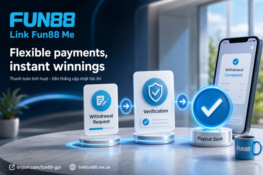 Fun88 hỗ trợ nạp rút qua ngân hàng nội địa, ví điện tử và USDT; tiền thắng ghi